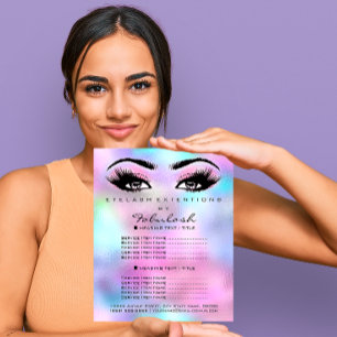 Pink Makeup Beauty Salon Rose Holograph Ombre Flyer