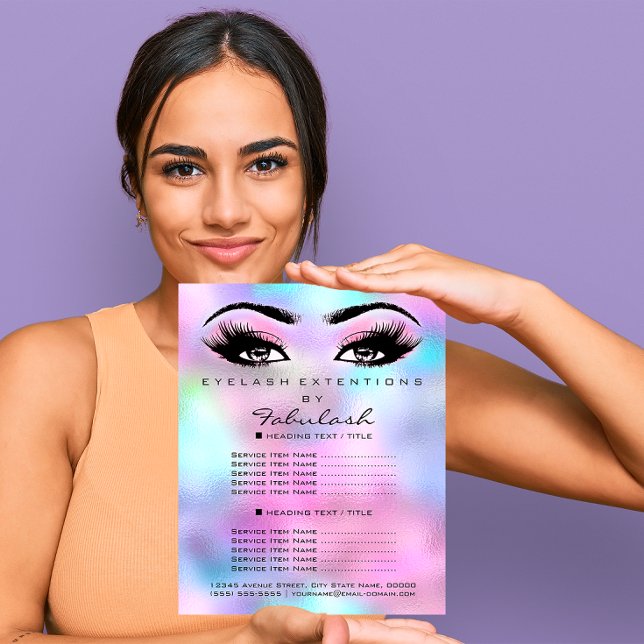 Pink Makeup Beauty Salon Rose Holograph Ombre Flyer (Pink Makeup Beauty Salon Rose Holograph Ombre Flyer)