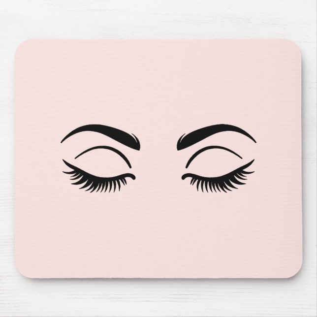 Pink Makeup Lashes & Brows Beauty  Mouse Pad (Front)