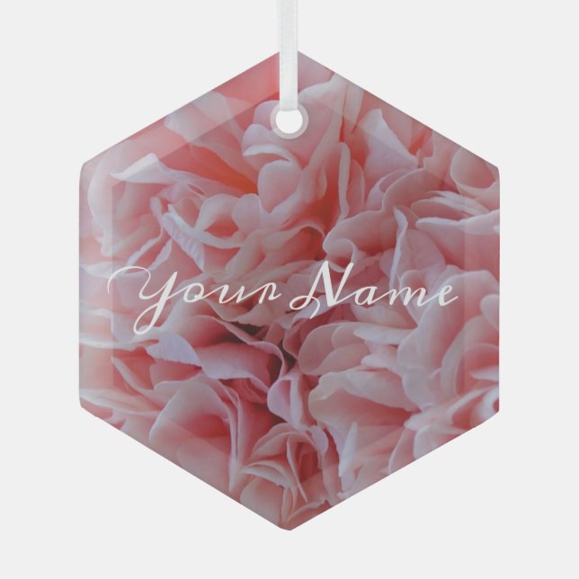  Pink Mallow Glass Tree Decoration (Front)