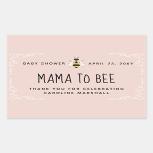 Pink Mama to Bee Baby Shower Honey Favour Sticker