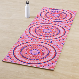 Pink Mandala Boho Vibrant Meditation Fitness Yoga Mat