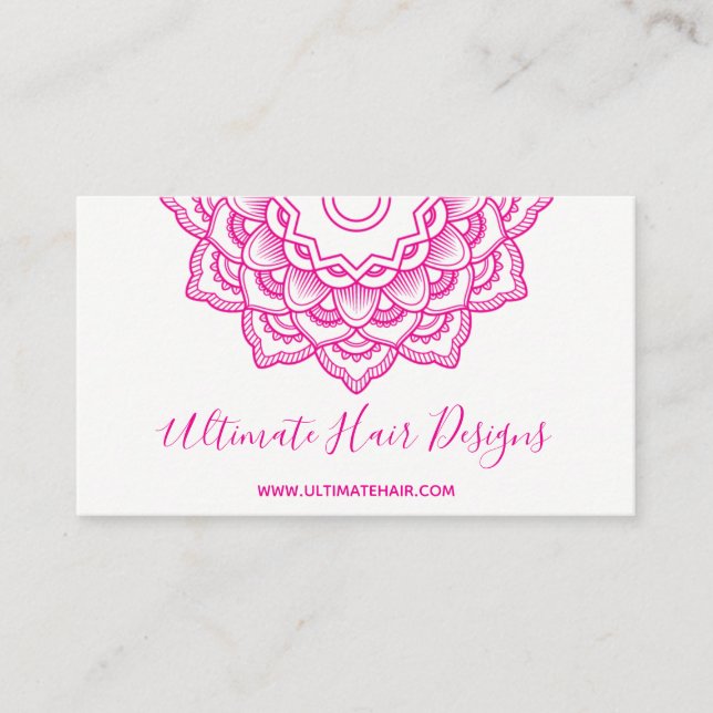Pink Mandala Business Card (Front)