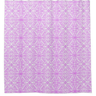 Pink Mandala Lace Shower Curtain