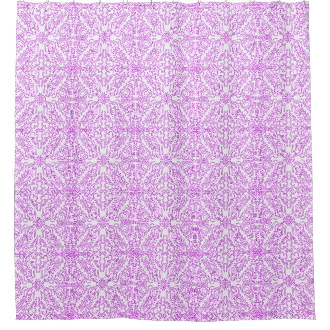 Pink Mandala Lace Shower Curtain (Front)