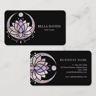 Pink Mandala Lotus Floral Yoga Instructor Business Card