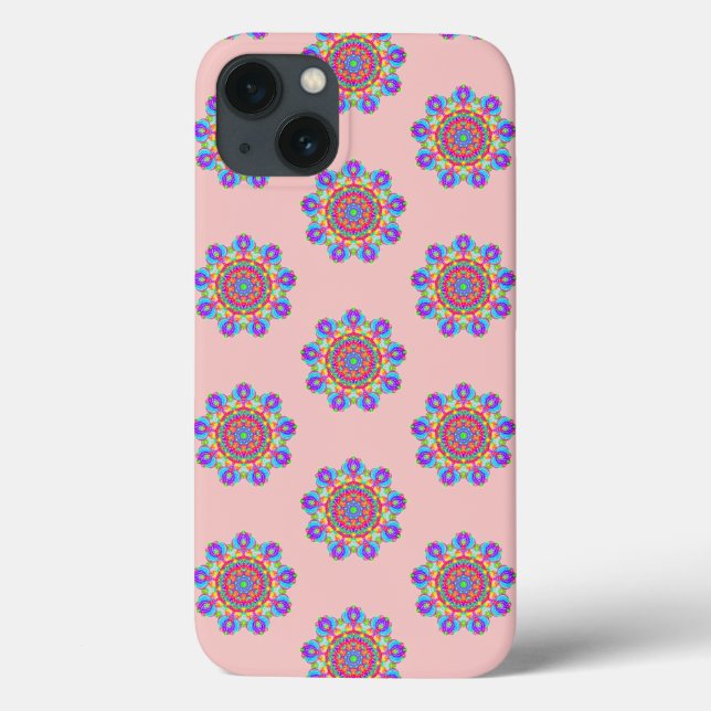 Pink Mandala Pattern Boho iPhone / iPad case (Back)