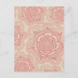 Pink Mandala Pattern Postcard