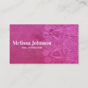 Pink Mandala Yoga Meditation Business Card