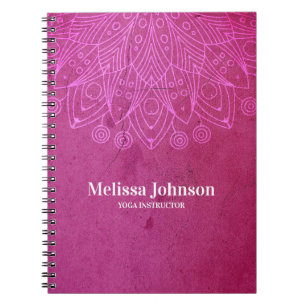 Pink Mandala Yoga Meditation Custom Notebook