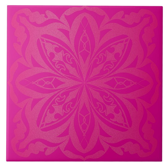 Pink mandala zen  ceramic tile (Front)