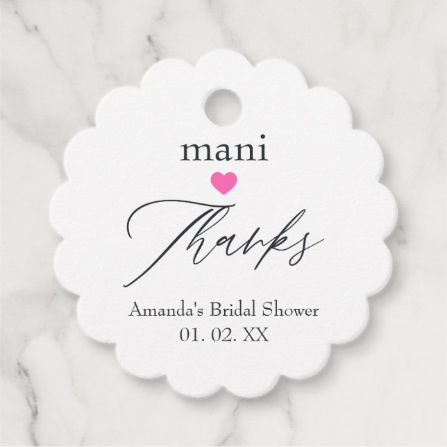 Pink mani thanks favour tags (Front)