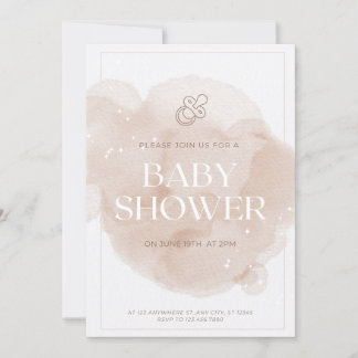 pink Marbel baby shower invitation