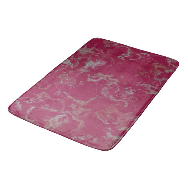 Pink Marble abstract Bath Mat (Angled)