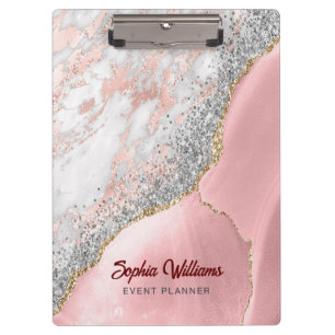 Pink Marble Agate Clipboard