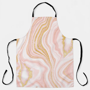 Pink marble and gold texture apron