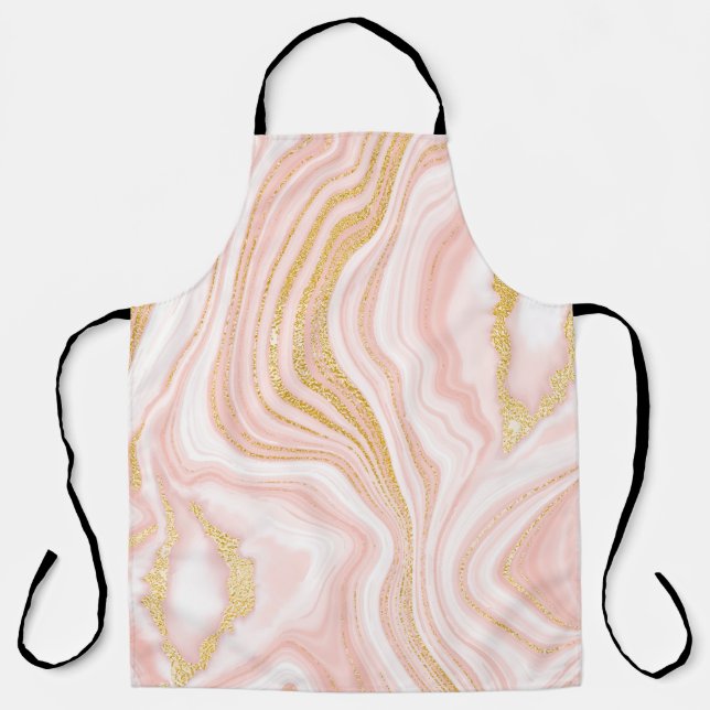 Pink marble and gold texture apron (Front)