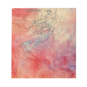 Pink Marble Aquarius Notepad