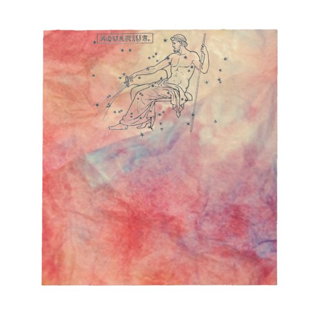 Pink Marble Aquarius Notepad (Front)