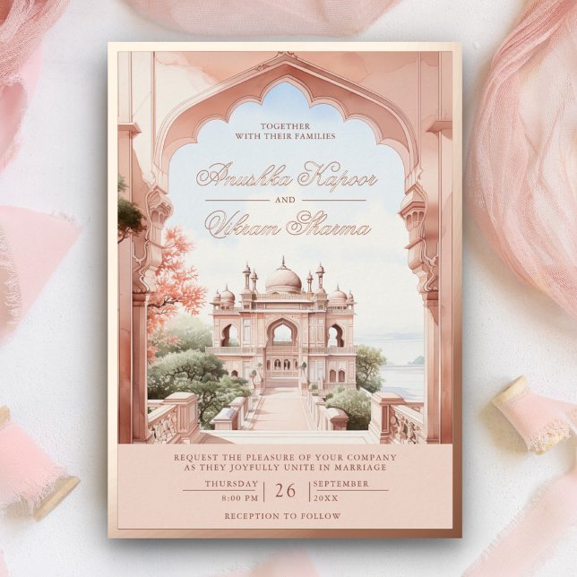 Pink Marble Arch Indian Palace Wedding Rose Gold (Creator Uploaded)