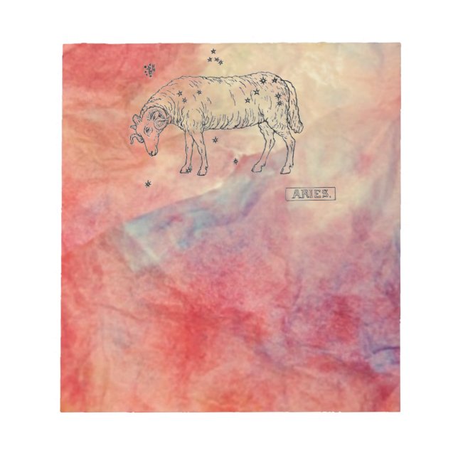 Pink Marble Aries Notepad (Front)