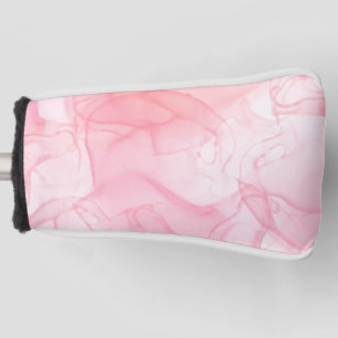 Pink marble background, fluid art background golf head cover