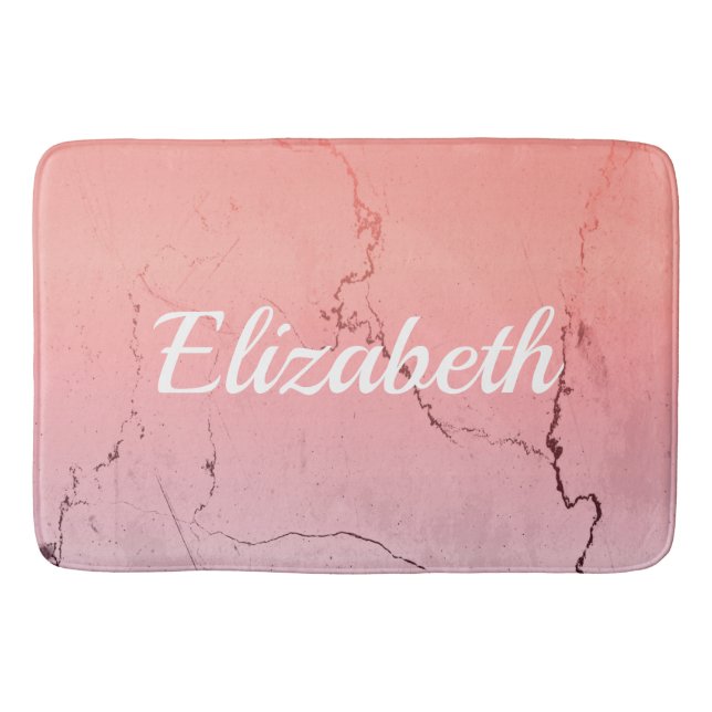 Pink Marble Bath Mat (Front)