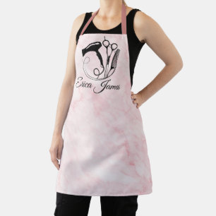 Pink Marble Beauty Salon Apron