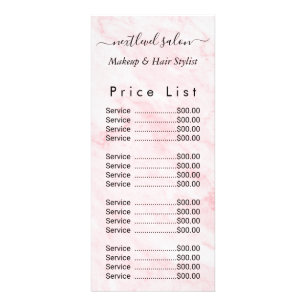 Pink Marble Beauty Salon Rack Card