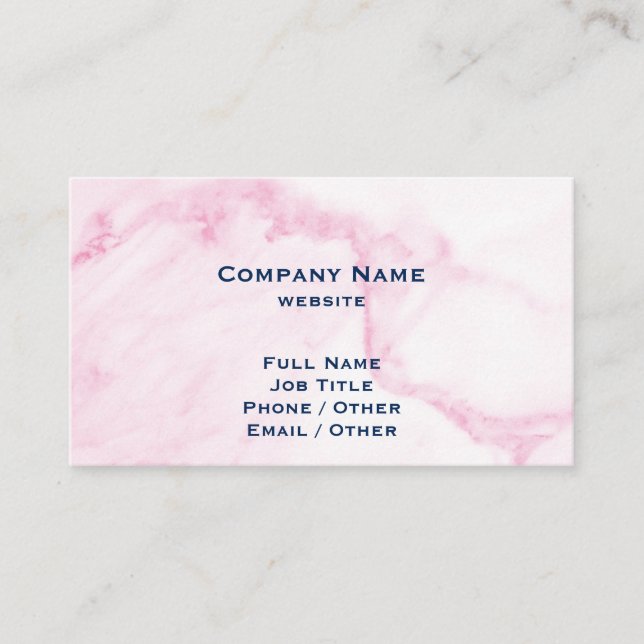 Pink Marble Business Card (Front)