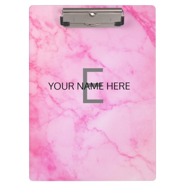 Pink Marble  Clipboard (Front)