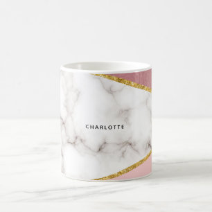 Pink Marble Colour Block Mug
