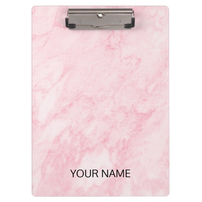 Pink Marble Customise  Clipboard (Front)