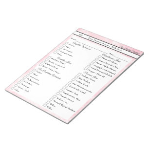 Pink Marble Customised Pageant Packing Checklist Notepad