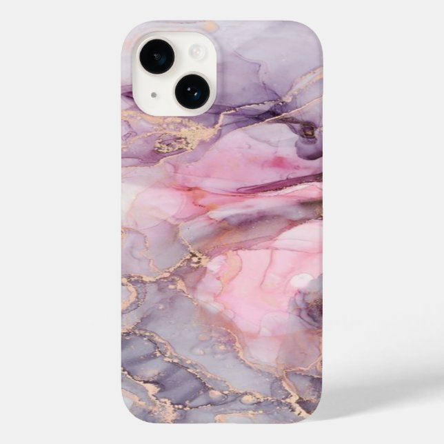 pink marble cute elegant grey Case-Mate iPhone case (Back)