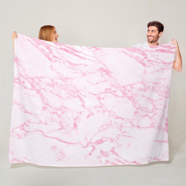 Pink Marble Fleece Blanket (In Situ)