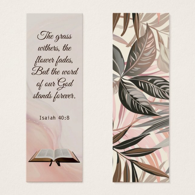 Pink Marble Floral Elegant Bible Scripture Verse (Front & Back)
