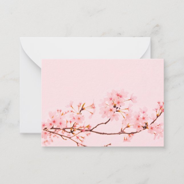 pink marble flower Flat Note Card (Front)