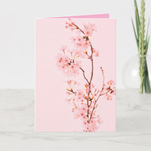 pink marble flower Folded Thank You Card