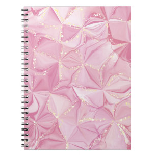 Pink Marble Gold Geode Abstract Pattern Notebook