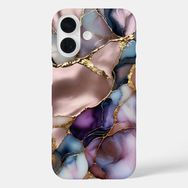 Pink Marble Gold Phone Case Luxury Abstract (Back)