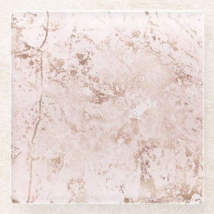 Pink marble: golden texture background. glass coaster