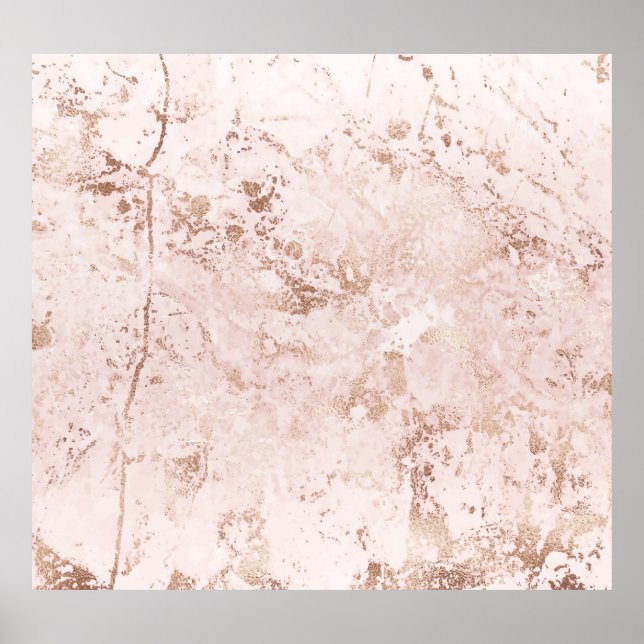 Pink marble: golden texture background. poster (Front)