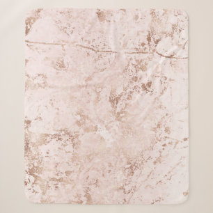 Pink marble: golden texture background. sherpa blanket