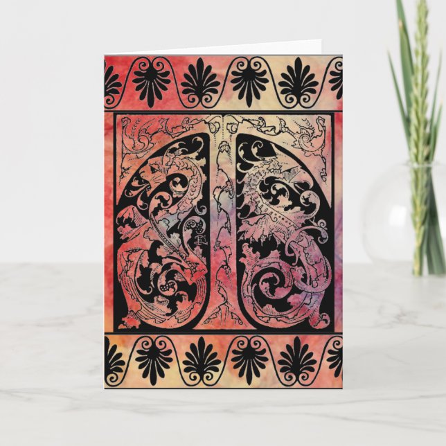 Pink Marble Greeting Card (Front)