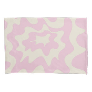 Pink Marble Groovy Wavy Stripe Modern Spring  Pillowcase