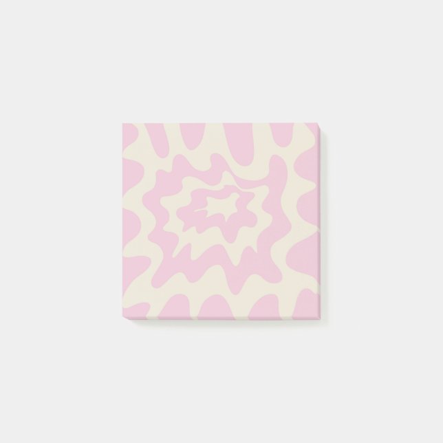 Pink Marble Groovy Wavy Stripe Modern Spring Post-it Notes (Front)
