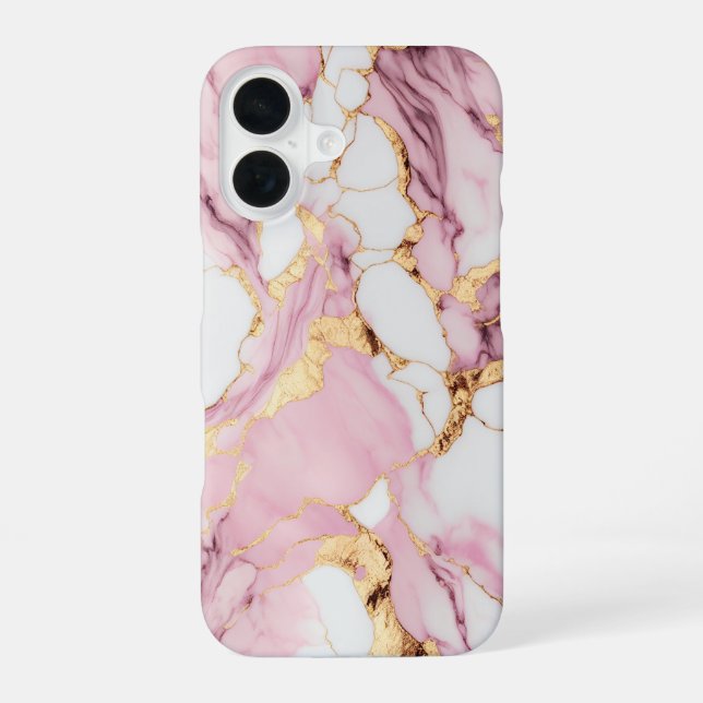 Pink Marble iPhone 16 Case (Back)