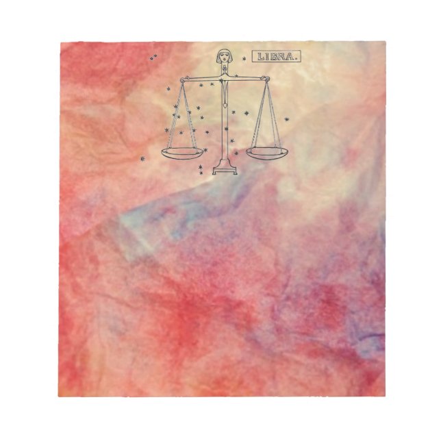 Pink Marble Libra Notepad (Front)
