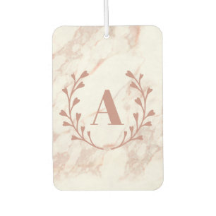Pink Marble Monogram Any Initial & Name Custom  Ca Car Air Freshener